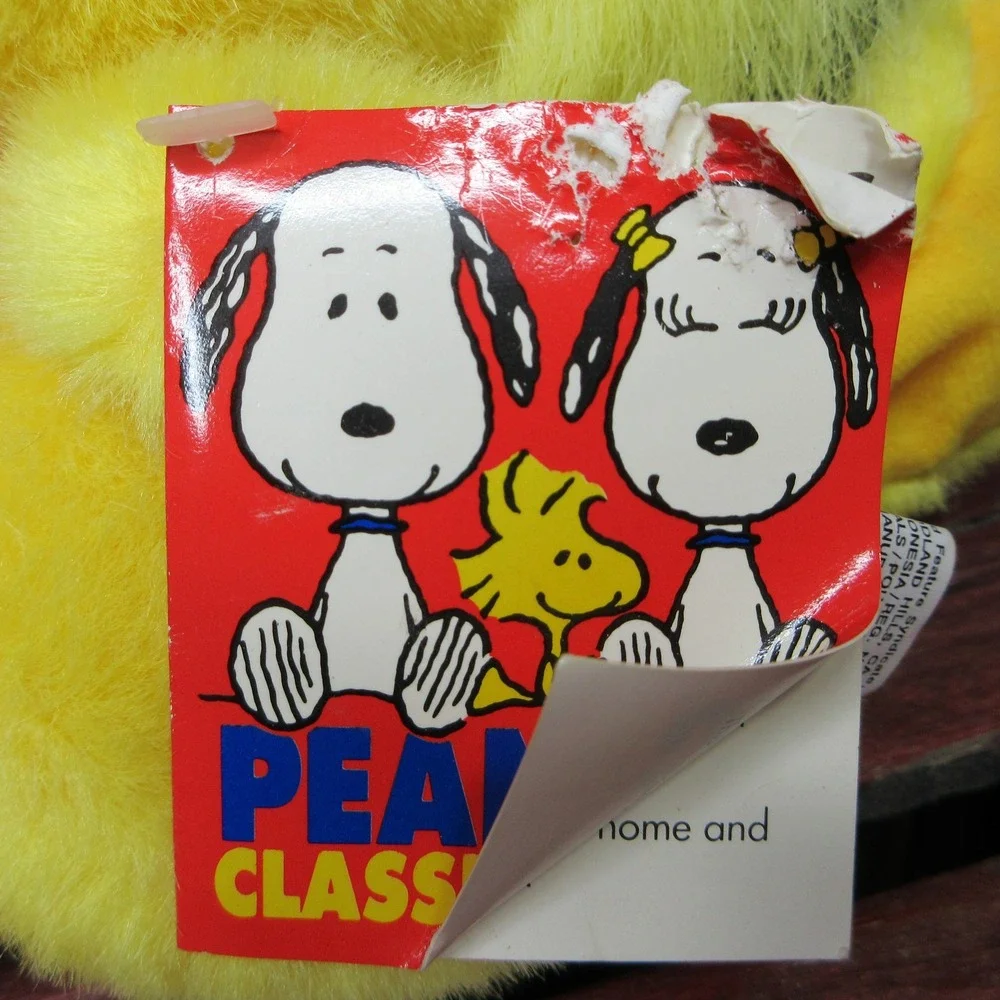Vintage Dakin Peanuts Woodstock Plush Stuffed Animal Toy Red Bow 8